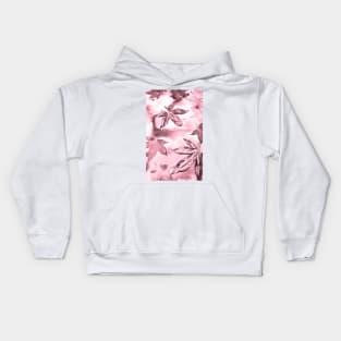 Pink Metallic Leaves Kids Hoodie